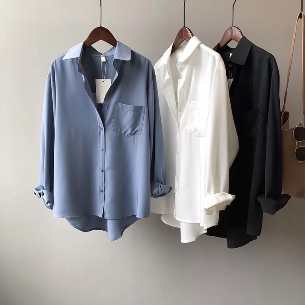 Casual  Button Down Long Sleeve Blouse Shirt